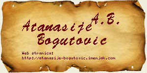 Atanasije Bogutović vizit kartica